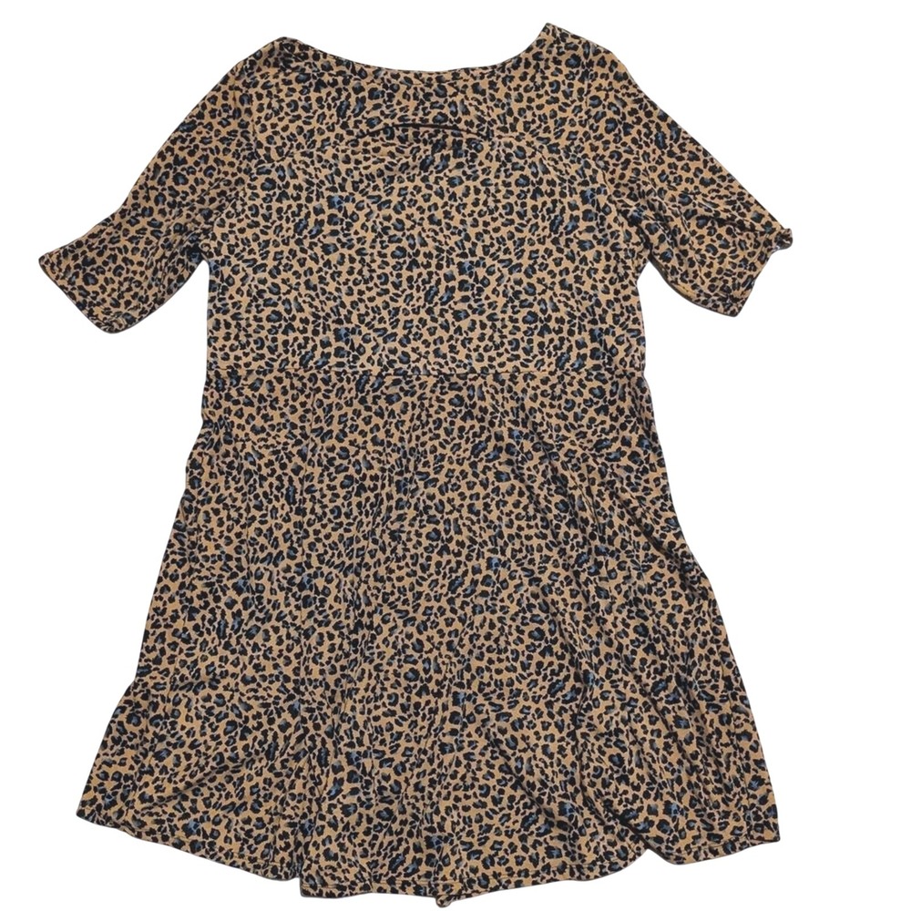 Xhilaration PLUS XXL Leopard Skater Dress Empire Waist Peek A Boo Cutout Cheetah